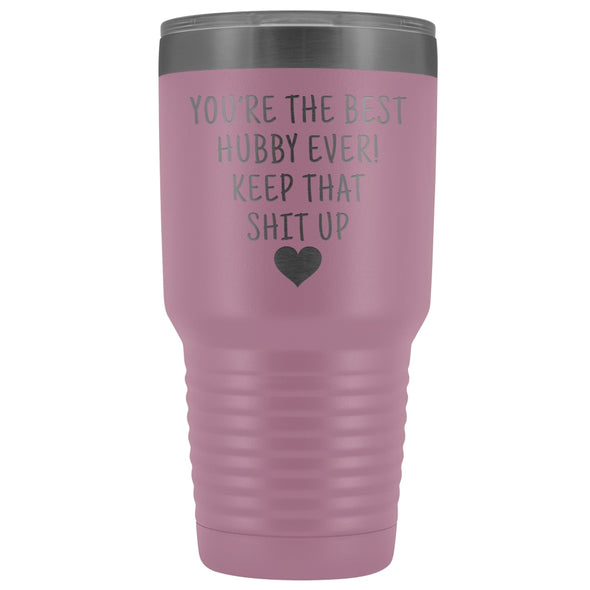 Funny Husband Gift: Best Hubby Ever! Large Insulated Tumbler 30oz $38.95 | Light Purple Tumblers