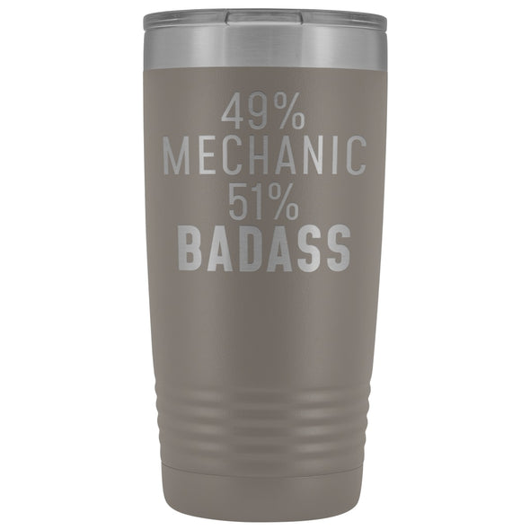 Funny Mechanic Gift: 49% Mechanic 51% Badass Insulated Tumbler 20oz $29.99 | Pewter Tumblers