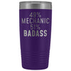 Funny Mechanic Gift: 49% Mechanic 51% Badass Insulated Tumbler 20oz $29.99 | Purple Tumblers
