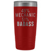 Funny Mechanic Gift: 49% Mechanic 51% Badass Insulated Tumbler 20oz $29.99 | Red Tumblers