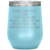 Funny Mom Gifts Being A Mother Is Easy. It’s Like Riding A Bike... That’s On Fire Insulated Vacuum Wine Tumbler 12 ounce $29.99 | Light Blue