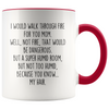Funny Mom Gifts I Would Walk Through Fire For You Mom Coffee Mug Gift for Mom $19.99 | Red Drinkware