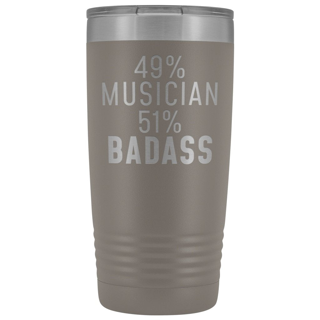 Funny Musician Gift: 49% Musician 51% Badass Insulated Tumbler 20oz $29.99 | Pewter Tumblers