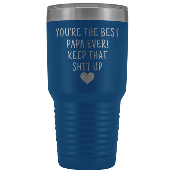 Funny Papa Gift: Best Papa Ever! Large Insulated Tumbler 30oz | Gift for Dad $38.95 | Blue Tumblers