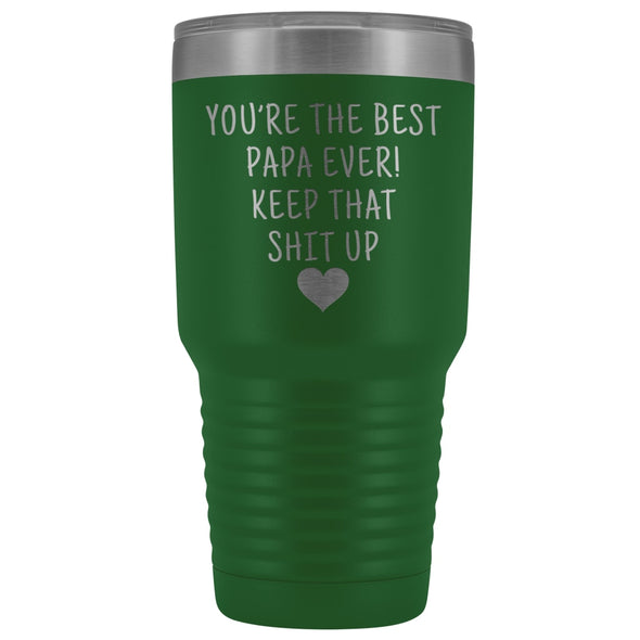 Funny Papa Gift: Best Papa Ever! Large Insulated Tumbler 30oz | Gift for Dad $38.95 | Green Tumblers