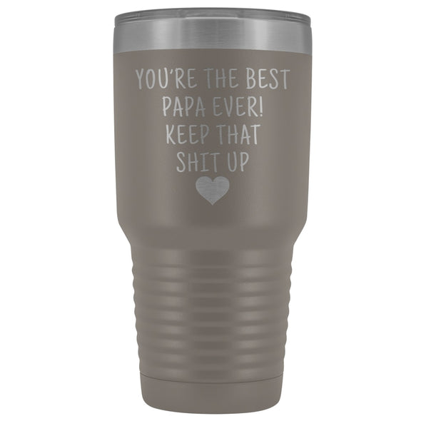 Funny Papa Gift: Best Papa Ever! Large Insulated Tumbler 30oz | Gift for Dad $38.95 | Pewter Tumblers