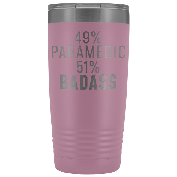 Funny Paramedic Gift: 49% Paramedic 51% Badass Insulated Tumbler 20oz $29.99 | Light Purple Tumblers