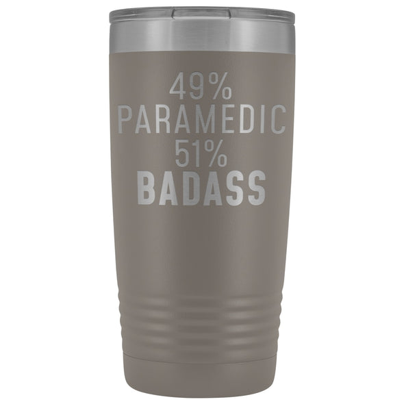 Funny Paramedic Gift: 49% Paramedic 51% Badass Insulated Tumbler 20oz $29.99 | Pewter Tumblers
