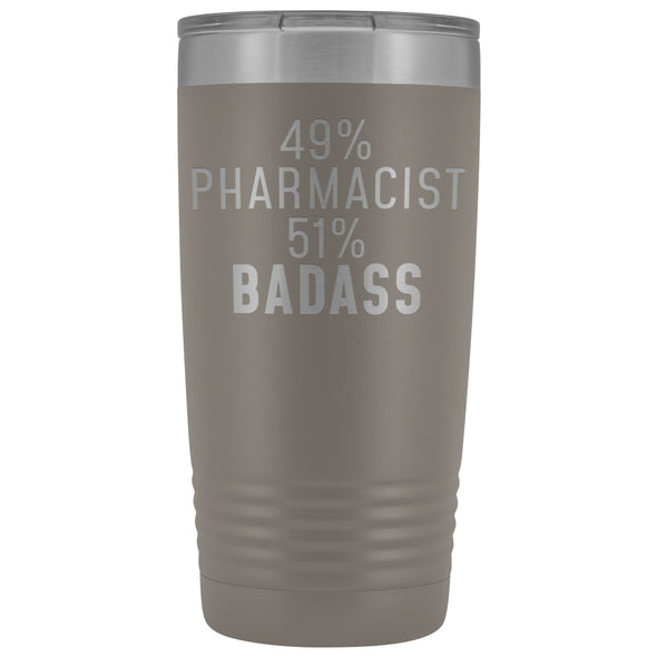 Funny Pharmacist Gift: 49% Pharmacist 51% Badass Insulated Tumbler 20oz $29.99 | Pewter Tumblers