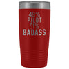 Funny Pilot Gift: 49% Pilot 51% Badass Insulated Tumbler 20oz $29.99 | Red Tumblers