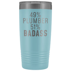 Load image into Gallery viewer, Funny Plumber Gift: 49% Plumber 51% Badass Insulated Tumbler 20oz