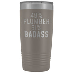 Load image into Gallery viewer, Funny Plumber Gift: 49% Plumber 51% Badass Insulated Tumbler 20oz