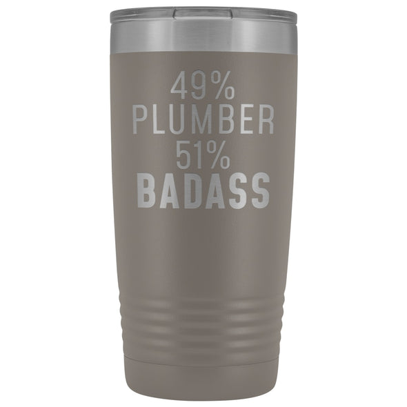 Funny Plumber Gift: 49% Plumber 51% Badass Insulated Tumbler 20oz $29.99 | Pewter Tumblers