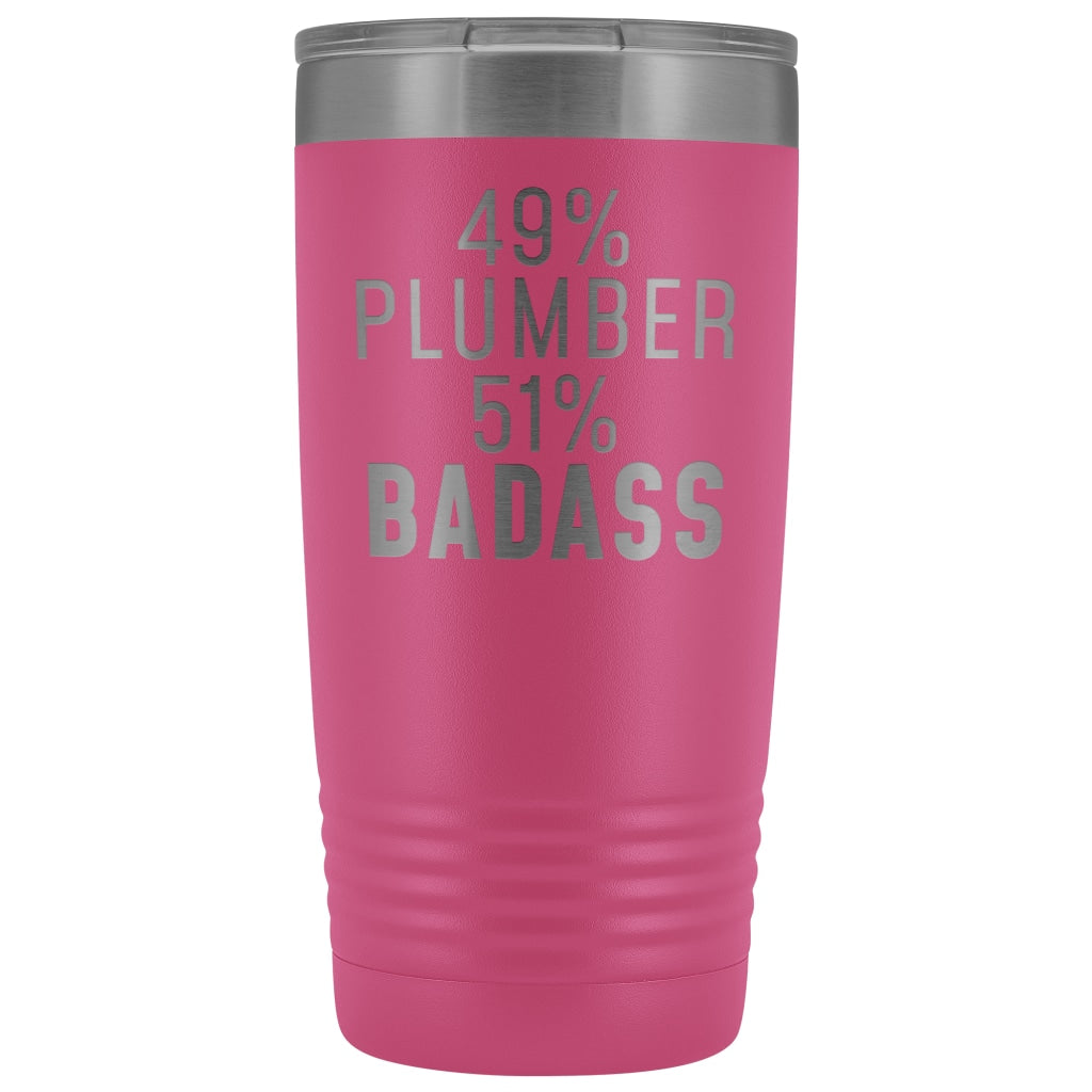 Funny Plumber Gift: 49% Plumber 51% Badass Insulated Tumbler 20oz — photo 8