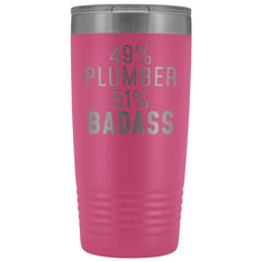 Load image into Gallery viewer, Funny Plumber Gift: 49% Plumber 51% Badass Insulated Tumbler 20oz
