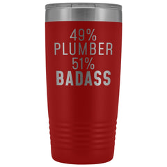 Load image into Gallery viewer, Funny Plumber Gift: 49% Plumber 51% Badass Insulated Tumbler 20oz
