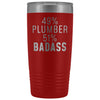 Funny Plumber Gift: 49% Plumber 51% Badass Insulated Tumbler 20oz $29.99 | Red Tumblers