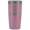 Funny Police Officer Gift: 49% Cop 51% Badass Insulated Tumbler 20oz $29.99 | Light Purple Tumblers