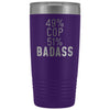 Funny Police Officer Gift: 49% Cop 51% Badass Insulated Tumbler 20oz $29.99 | Purple Tumblers