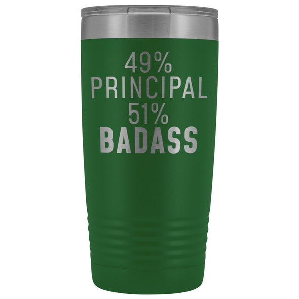 Funny Principal Gift: 49% Principal 51% Badass Insulated Tumbler 20oz $29.99 | Green Tumblers