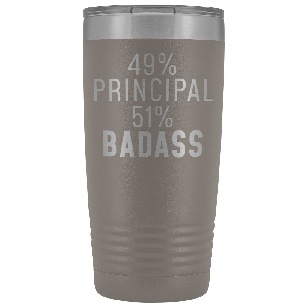 Funny Principal Gift: 49% Principal 51% Badass Insulated Tumbler 20oz $29.99 | Pewter Tumblers
