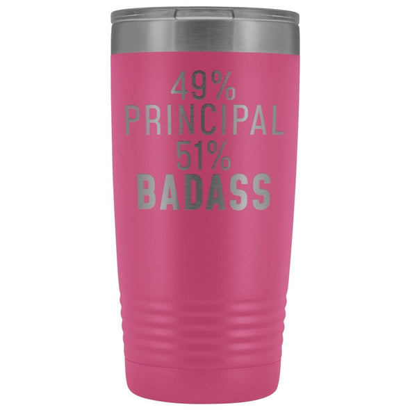Funny Principal Gift: 49% Principal 51% Badass Insulated Tumbler 20oz $29.99 | Pink Tumblers