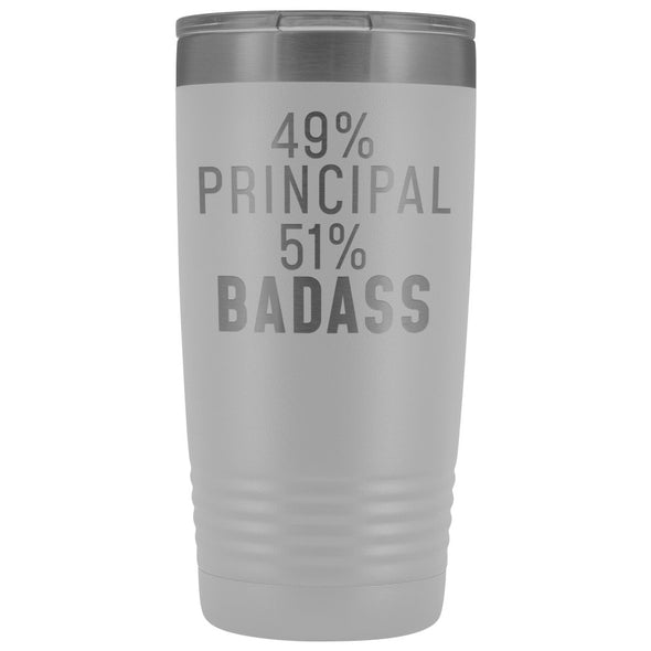 Funny Principal Gift: 49% Principal 51% Badass Insulated Tumbler 20oz $29.99 | White Tumblers