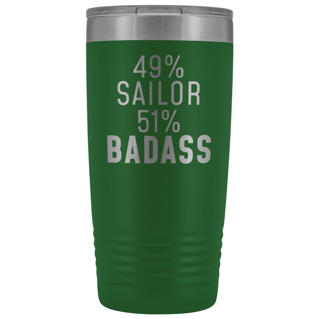 Funny Sailor Gift: 49% Sailor 51% Badass Insulated Tumbler 20oz — photo 3