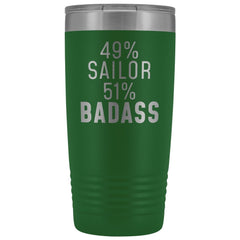 Load image into Gallery viewer, Funny Sailor Gift: 49% Sailor 51% Badass Insulated Tumbler 20oz