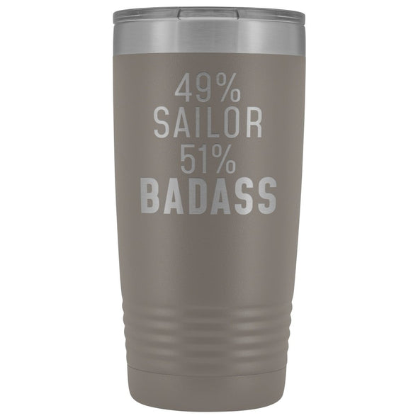 Funny Sailor Gift: 49% Sailor 51% Badass Insulated Tumbler 20oz $29.99 | Pewter Tumblers