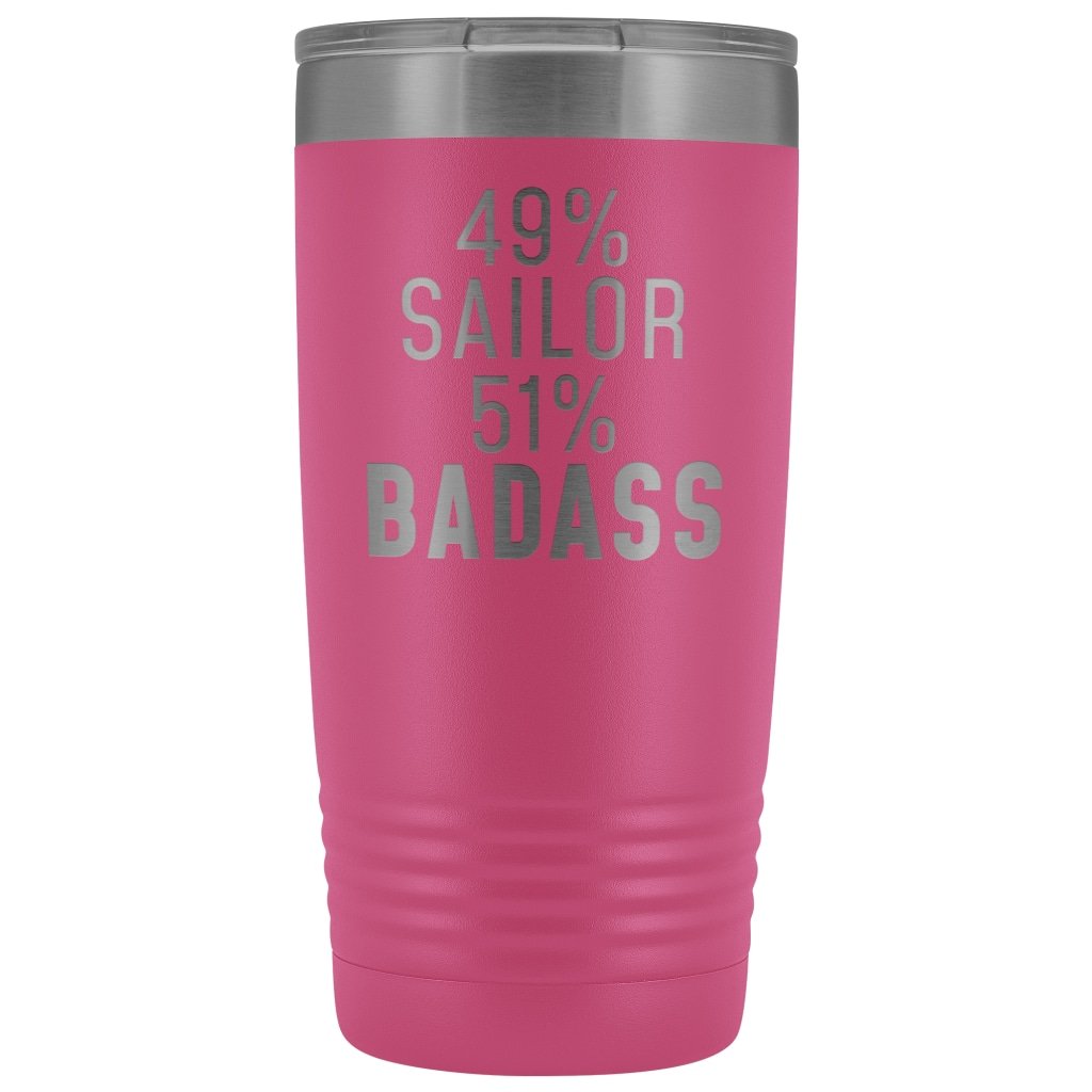 Funny Sailor Gift: 49% Sailor 51% Badass Insulated Tumbler 20oz — photo 8
