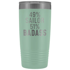 Load image into Gallery viewer, Funny Sailor Gift: 49% Sailor 51% Badass Insulated Tumbler 20oz