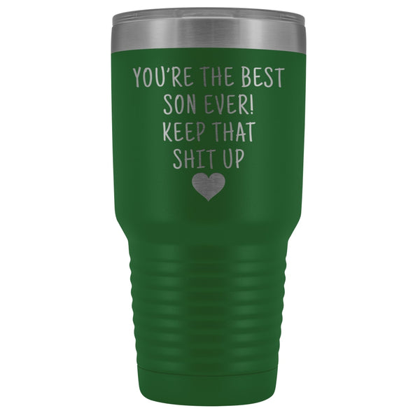 Funny Son Gift: Best Son Ever! Large Insulated Tumbler 30oz $38.95 | Green Tumblers