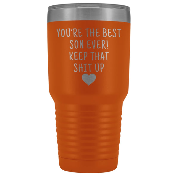 Funny Son Gift: Best Son Ever! Large Insulated Tumbler 30oz $38.95 | Orange Tumblers