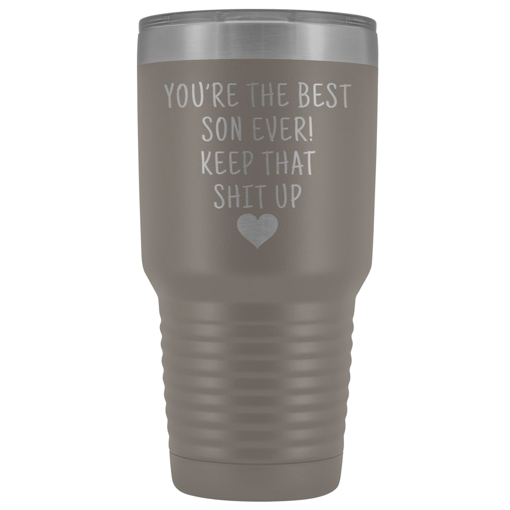 Funny Son Gift: Best Son Ever! Large Insulated Tumbler 30oz $38.95 | Pewter Tumblers
