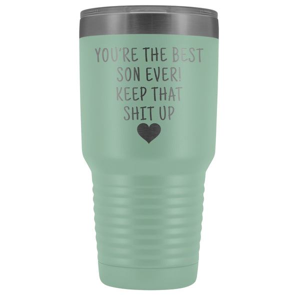 Funny Son Gift: Best Son Ever! Large Insulated Tumbler 30oz $38.95 | Teal Tumblers