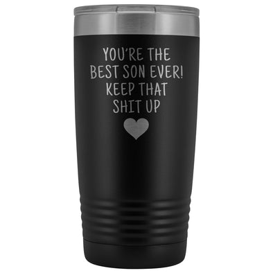 Funny Son Gifts: Best Son Ever! Insulated Tumbler | Gifts for Son $29.99 | Black Tumblers