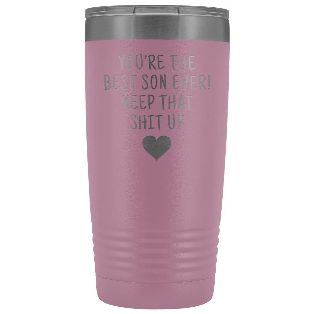 Funny Son Gifts: Best Son Ever! Insulated Tumbler | Gifts for Son $29.99 | Light Purple Tumblers