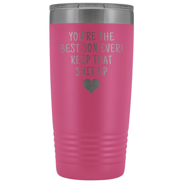 Funny Son Gifts: Best Son Ever! Insulated Tumbler | Gifts for Son $29.99 | Pink Tumblers