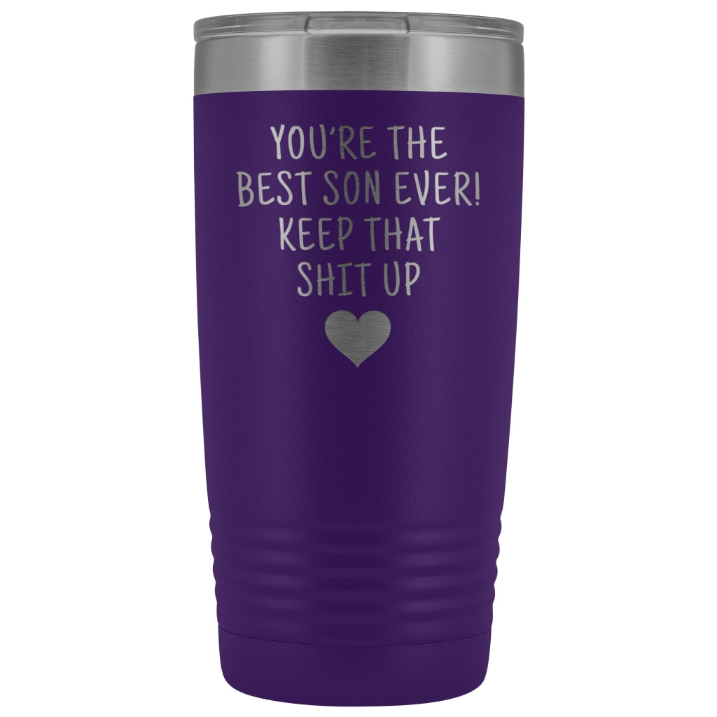 Funny Son Gifts: Best Son Ever! Insulated Tumbler | Gifts for Son $29.99 | Purple Tumblers
