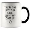 Funny Son Gifts: Best Son Ever! Mug | Personalized Gift for Son $19.99 | Black Drinkware