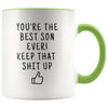 Funny Son Gifts: Best Son Ever! Mug | Personalized Gift for Son $19.99 | Green Drinkware