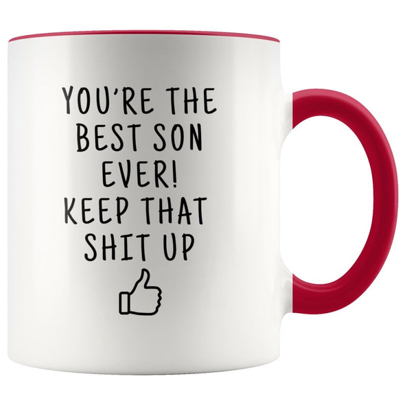 Funny Son Gifts: Best Son Ever! Mug | Personalized Gift for Son $19.99 | Red Drinkware