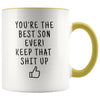 Funny Son Gifts: Best Son Ever! Mug | Personalized Gift for Son $19.99 | Yellow Drinkware