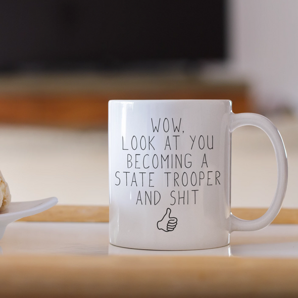 Funny State Trooper Graduation Gift Coffee Mug $18.99 | Drinkware