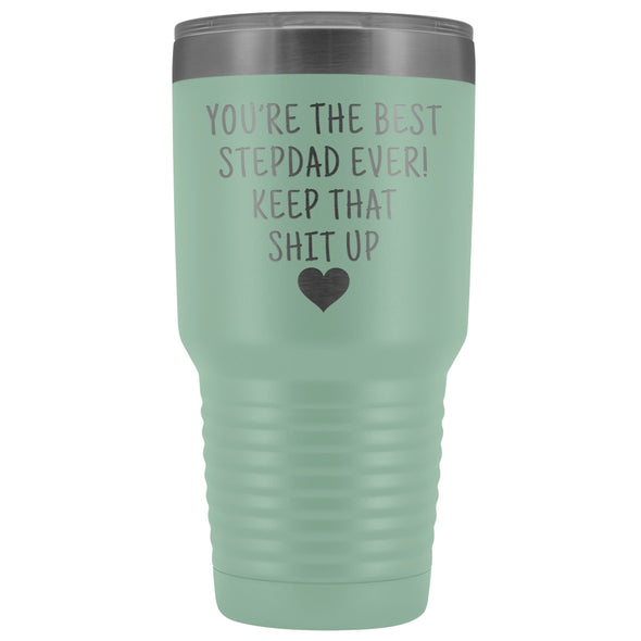 Funny Step Dad Gift: Best Stepdad Ever! Large Insulated Tumbler 30oz $38.95 | Teal Tumblers