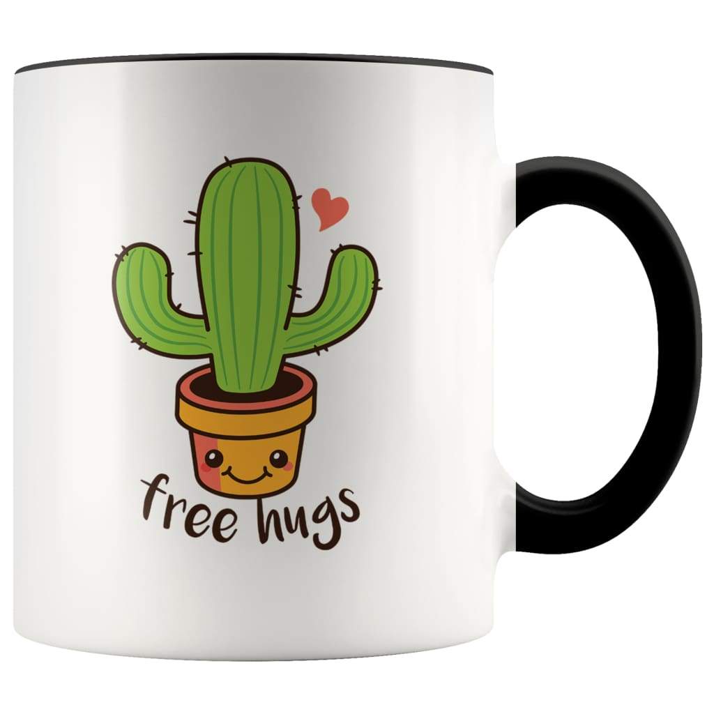 coffee mug succulents Free Hugs Cactus Coffee Mug or Cup, Funny Gardening Coffee Mug 11 oz. Black Handle Mug