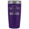 Funny Therapist Gift: 49% Therapist 51% Badass Insulated Tumbler 20oz $29.99 | Purple Tumblers