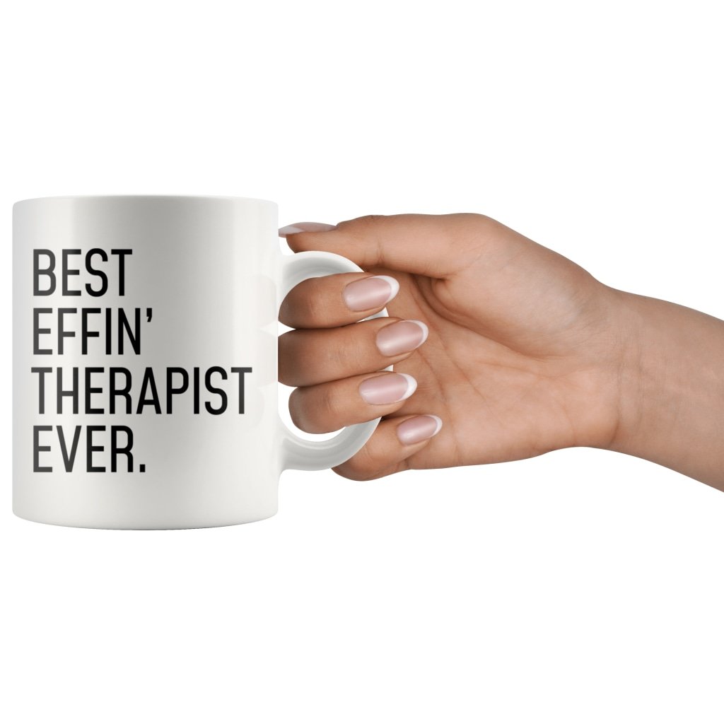 Funny Therapist Gift: Best Effin Therapist Ever. Coffee Mug 11oz $19.99 | Drinkware