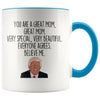 Funny Trump Mom Coffee Mug President Donald Trump Themed Gag Gift for Mom Mother’s Day Novelty Cup $14.99 | Blue Drinkware